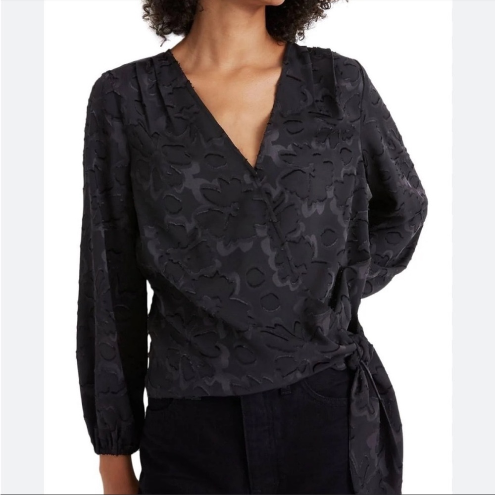 Madewell Floral Jacquard Wrap Blouse